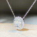 wholesale 925 Silver G's Egg Pendant Necklace, Iced-Out Full-Cut High-Carbon Diamond Pavé Chain, Versatile Collarbone Necklace-0-3