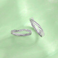 wholesale S925 Sterling Silver Moebius Couple Rings, Ins Light Luxury Minimalist Matching Rings for Men and Women, 520 Valentine's Day Gift-0-2