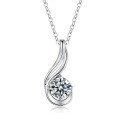 S925 Silver D Color Moissanite Pendant Necklace for Women-0-3