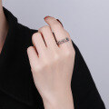 wholesale S925 Sterling Silver Korean Dongdaemun Pig Nose Chain Link Minimalist Geometric Open Ring-0-3