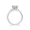 wholesale S925 Sterling Silver One-Carat Moissanite Diamond Ring, Minimalist European and American Wedding Ring for Women, High-End Jewelry Wholesale-0-1