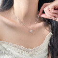 wholesale S925 Silver Light Luxury Sweet Ins Style Niche Design Exquisite Diamond-Inlaid Heart Glow Necklace Y02043-0-1