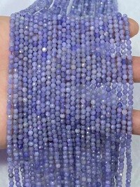 wholesale Metal material natural tanzanite faceted loose beads semi-finished small particles crystal cut corners DIY bracelet women collarbone fringe accessories-3-3.2 mm per line (approximately 38 cm)