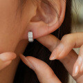 S925 Sterling Silver Moissanite Square Earrings with LuxuriousUnisex-0-1
