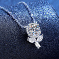 S925 Silver Cherry Moissanite Pendant Necklace-0-0