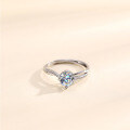 wholesale Sterling Silver Cross-Border Sourcing Exquisite D Color Moissanite Ring, Niche Design, High-End Women's Style, Light Luxury Jewelry Wholesale-0-2