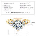 925 Sterling Silver Three-Stone Moissanite Ring, Women's Trendy Minimalist Design-0-9