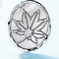 wholesale S925 silver gold-plated white shell pendant with maple leaf design, new Chinese style elegant women's necklace for wholesale and customization-0-3
