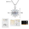 S925 Sterling Silver Moissanite Romantic Snowflake Necklace-0-4