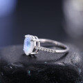wholesale S925 sterling silver minimalist natural creamy blue moonstone ring 2ct cross-border bestseller-0-2