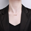 Sterling Silver Wave Design Moissanite Pendant Necklace,-0-2