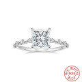 wholesale S925 Sterling Silver luxurious high-end carat diamond ring with ultra-sparkling pave setting for engagement-0-17