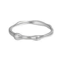wholesale S990 sterling silver 1400 original niche design irregular minimalist textural stackable ring for women-Plain Silver No. 9