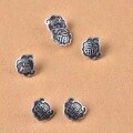 wholesale 925 Sterling Silver Vintage Auspicious Ruyi and Fu Character Button Handmade Braided DIY Bracelet with Antique Matte End Clasp-0-5