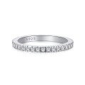 wholesale S925 Sterling Silver Cross-Border Women's Ring with Full Pavé Colorful Zirconia Single Row Diamond Stackable Minimalist Foreign Trade Band-0-6