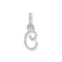 wholesale 925 Sterling Silver Irregular English Letter Pendant Ins Necklace For Women-C-Single Pendant/White Gold