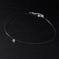 wholesale S925 Sterling Silver Fresh and Sweet Korean Style Elegant Design Single Diamond Two-Prong Necklace Y01548-0-3