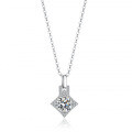 Sterling Silver 1-Carat Moissanite Pendant Necklace for Women-0-3