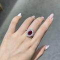 S925 Silver New Sky Cultured Ruby Ring Creative Inlay Wholesale Live Agent-0-3