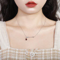 wholesale 925 Silver Archery Design Pendant Necklace with Unique Natural Garnet Gemstone-0-3