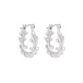 wholesale S925 sterling silver women's earrings with a new, niche, fashionable, and unique U-shaped design featuring irregular cutouts for an elegant and sophisticated look-0-5