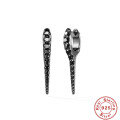 wholesale S925 Sterling Silver Punk Style Spike Studded with Crystals and Pearl Ear Cuff Earrings for Women-0-17