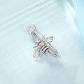 wholesale S925 Sterling Silver Full-Zircon Bee Brooch, Exquisite and Cute, Fashionable Niche Design Suit Accessory Pin-0-2