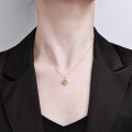 Sterling Silver Korean-style Heart Pendant Necklace with Moissanite Moving Heart Pendant-0-2