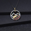 wholesale S925 Silver Designer High-End Animal Element Pendant Natural Style Design with Natural Garnet Necklace Pendant-0-1
