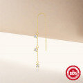 wholesale S925 silver micro-pave diamond fringe layered chain ear thread, earring-free design, niche stylish jewelry-0-3
