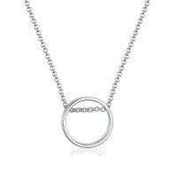 wholesale 925 Silver Single Zircon Necklace, High-End Exquisite Ins Style Socialite Fashion Necklace, Elegant Design Sophisticated Collarbone Chain-Gold necklace>925 silver