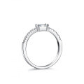 S925 Silver Emerald Moissanite Rectangle Women's Stack Ring-0-3