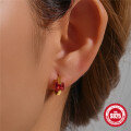 wholesale S925 Sterling Silver with Inlaid Colorful Diamonds, Light Luxury Design Ear Hoops,INS。-0-2