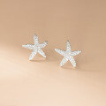 wholesale S925 Sterling Silver Fresh and Sweet Ins Style Niche Design Exquisite Full-Diamond Starfish Ear Stud M06632-0-3