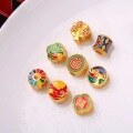 wholesale Metal materials: ancient French gold, old gold, fired enamel, cloisonné, sand gold Accessories: fortune beads, spacer beads, back cloud DIY accessories for bracelets-0-3