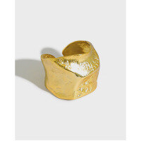 wholesale S925 Sterling Silver JF301 Korean-style Minimalist Silver Ring with Ins-Style Niche Design and Irregular Concave-Convex Surface for Women-Silver [No. 13/Adjustable] Opening adjustable