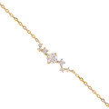wholesale S925 silver plated with 14K gold Japanese minimalist gentle style moonstone white zircon bracelet-0-0
