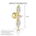 wholesale S925 Sterling Silver French-style Zircon Geometric Round Stud Earrings for Women, Small Batch Luxury Cross-border Design-0-10