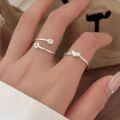 wholesale S925 Sterling Silver New Women's Love Heart Ring Korean Style Luxury Minimalist Exquisite Stone-Inlaid Band High-End-0-3