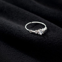 wholesale S925 silver Nalan ring for women, Korean style sweet and fresh diamond-inlaid six-prong open design elegant jewelry J8225-S925 silver ring silver opening adjustable