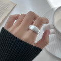 wholesale S925 Sterling Silver Wide-Banded Matte Ring, Hong Kong Style High-End Textured Brushed Adjustable Ring R00701-0-2