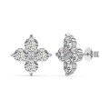 wholesale S925 Sterling Silver Women's Light Luxury Dainty Four-Leaf Clover Mother-of-Pearl Zircon Ear Studs with Silver Needles-0-7