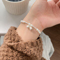 wholesale S925 Sterling Silver Fresh and Sweet Ins Style Niche Design Lily of the Valley Pearl Bamboo Bracelet S7935-0-0