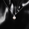 wholesale S925 Sterling Silver New Natural Freshwater Pearl Jewelry Set, Fashionable Light Luxury Pearl Necklace and Earrings Two-Piece Set-0-4