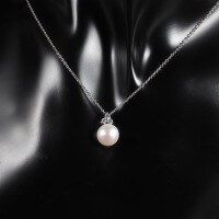wholesale S925 Sterling Silver New Natural Freshwater Pearl Jewelry Set, Fashionable Light Luxury Pearl Necklace and Earrings Two-Piece Set-Natural Pearl Necklace 925 Silver