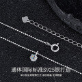 S925 Silver Four-Prong Moissanite Pendant Necklace, Minimalist Cross-Border Design-0-0