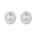 wholesale S925 Sterling Silver Brushed Oval Ear Studs for Women, Small and Exquisite, Luxury Earrings for Pierced Ears, Direct from Manufacturer-0-6
