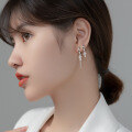 wholesale S925 silver summer short cross chain ear clips Korean version women's diamond studded earrings G9657-0-2