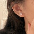 wholesale S925 Sterling Silver Openwork Heart Stud Earrings for Women, New Arrival Exquisite and Minimalist Style-0-3