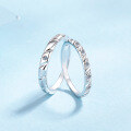 wholesale Metal S925 Sterling Silver Moissanite Couple Rings for Men and Women, Simple Daily Style Valentine's Gift-0-2